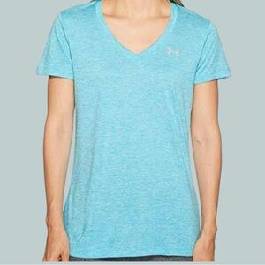 EUC WOMEN’S UNDER ARMOUR RELAXED FIT HEATGEAR V-NECK ATHLETIC ACTIVE TOP•S/M